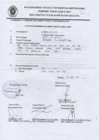 Gambar 16. Log Sheet Aji Santiko Lembar 2