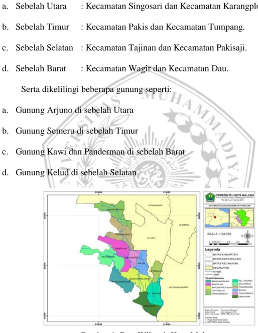 Gambar 1. Peta Wilayah Kota Malang  Sumber: malangkota.go.id//  3.2.1 Iklim 