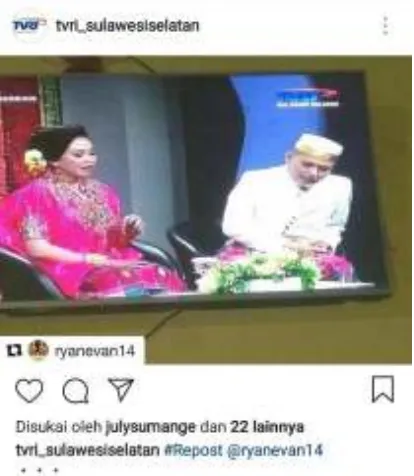 Gambar 4.3 Postingan pada akun Instagram TVRI Sulsel dalam program Deng Mampo 