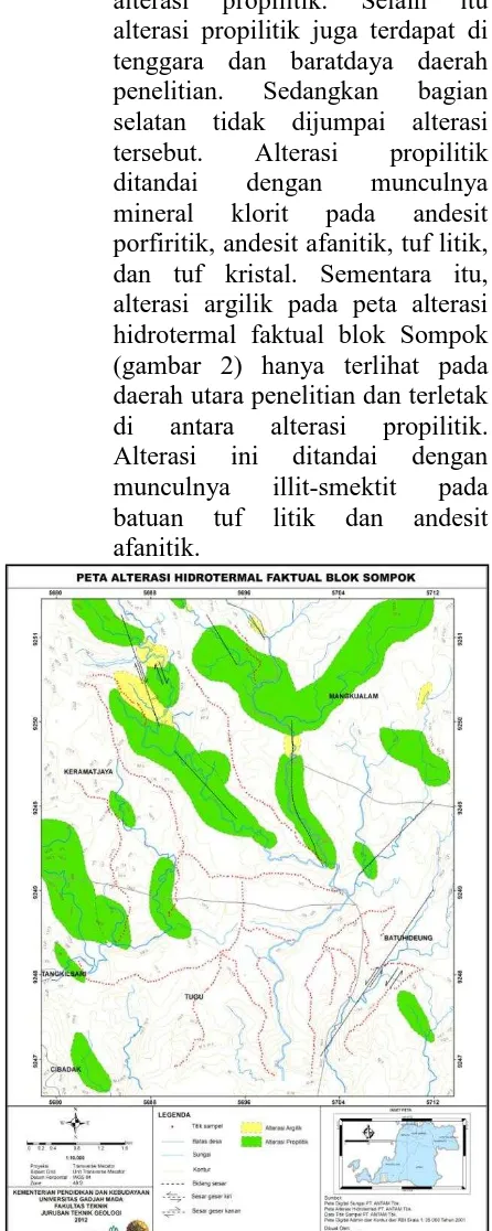 Gambar 2. Peta geologi faktual blok Sompok. 
