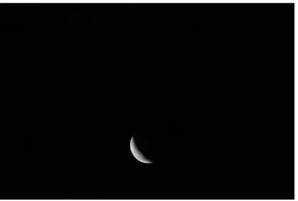Gambar 4. Citra Gerhana Bulan Total 8 Oktober 2014 saat akhir fase Gerhana Total (pukul 19 : 05 : 04 WITA)