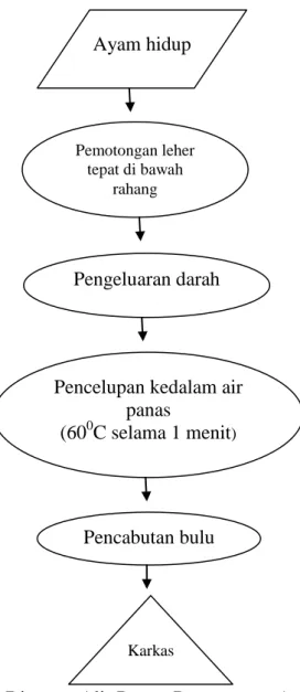 Ilustrasi 3. Diagram Alir Proses Pemotongan Ayam  Ayam hidup 