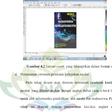 Gambar 4.2 Layout cover  yang ditampilkan dalam format cdr 