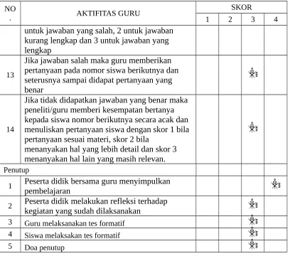 Tabel 9HASIL TES FORMATIF SISWA
