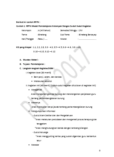 A. Muatan Materi : B. Tujuan Pembelajaran : C. Langkah-langkah ...