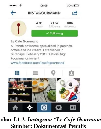 Gambar I.1.2. Instagram “Le Café Gourmand” 