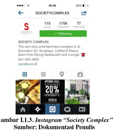 Gambar I.1.3. Instagram “Society Complex” 