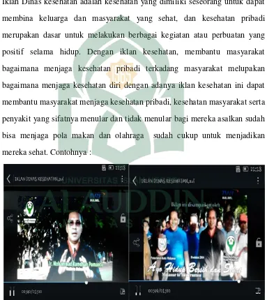Gambar 4.2 : Iklan Dinas kesehatan Sumber : Cupture of dokumentasi LPP TVRI Sulawesi Selatan 