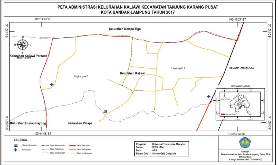 Gambar 1. Peta Administrasi Kelurahan Kaliawi Tahun 2017