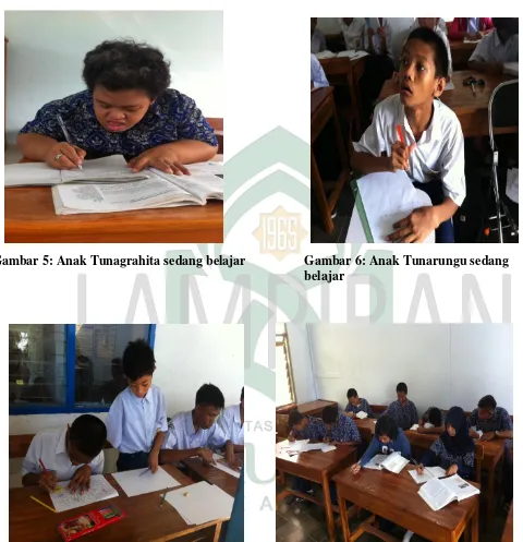 Gambar 5: Anak Tunagrahita sedang belajar 