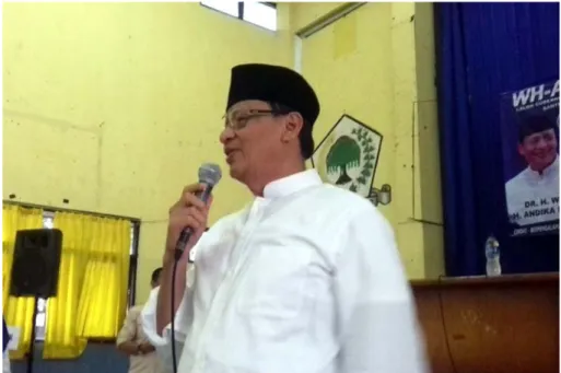 Gambar 1. Senyum Khas Wahidin Halim Ketika sedang Berkampanye di Hadapan Guru TK se- se-Kota Tangerang