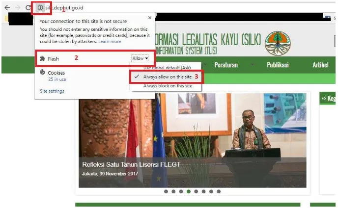 Gambar 6 Mengaktifkan Flash Player 