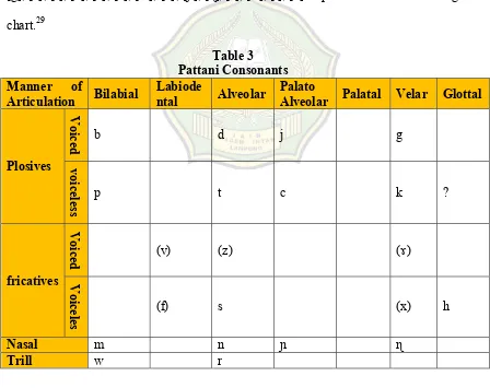 Table 3 Pattani Consonants 