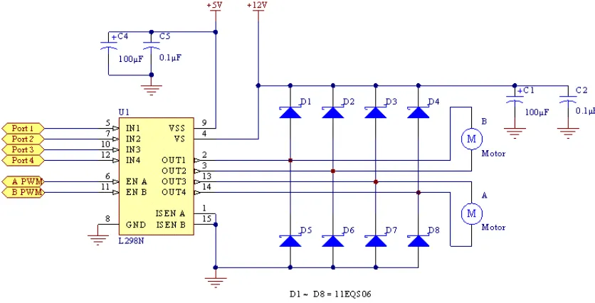 Gambar 2.6 Pin IC driver motor L293D (Sumber: https://electrosome.com/l293d-quadruple-half-h-dc-motor-driver/) 