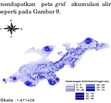 Gambar 7. Peta grid kemiringan 