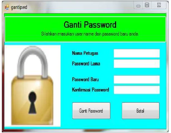 Gambar 10. User Interface Form Ganti Password 