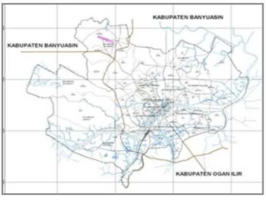 Gambar. 2. Peta keberadaan Rumah Limas Palembang 