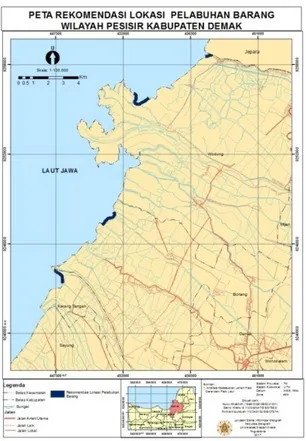 Gambar 7 Peta Rekomendasi Lokasi Pelabuhan  Barang 