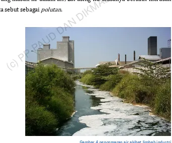 Gambar 4.pencemaran air akibat limbah industri