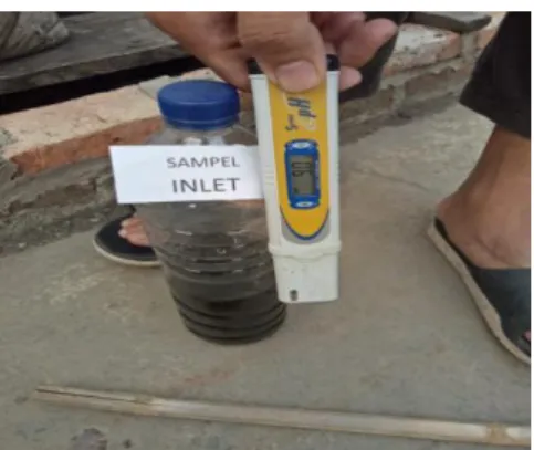 Gambar 4. Nilai pH pada saat outlet (hasil akhir) : pH 7.7 
