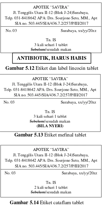 Gambar 5.14 Etiket cataflam tablet 