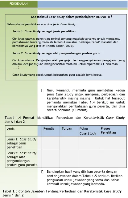 Tabel  1.4  Format  Identifikasi  Perbedaan  dan  Karakteristik  Case  StudyJenis1 dan 2