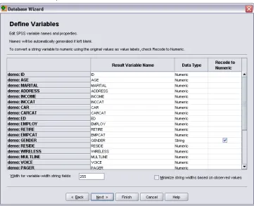 Figure 2-9Define Variables step