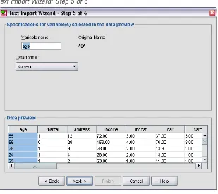 Figure 2-16Text Import Wizard: Step 5 of 6