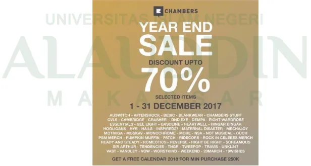 Gambar 4.2. Event Chambers Year End Sale Sumber: Instagram, 2017 