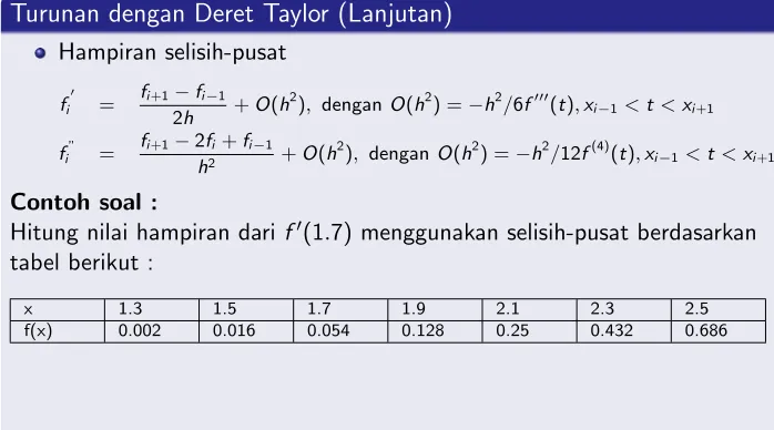 tabel berikut :