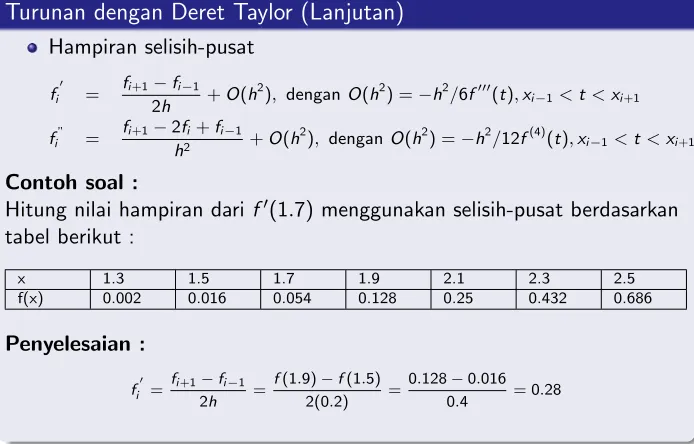 tabel berikut :