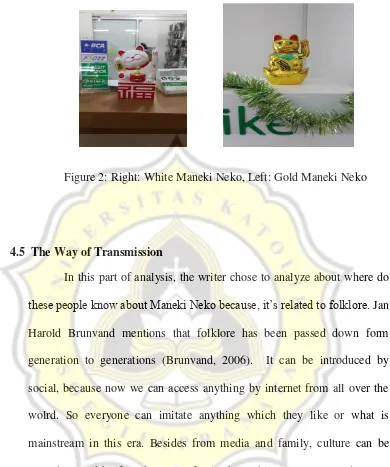 Figure 2: Right: White Maneki Neko, Left: Gold Maneki Neko  