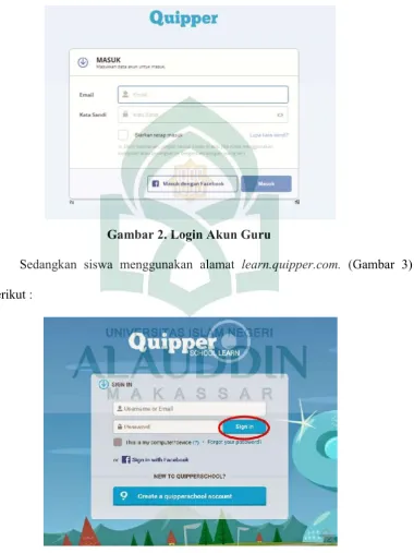 Gambar 2. Login Akun Guru  