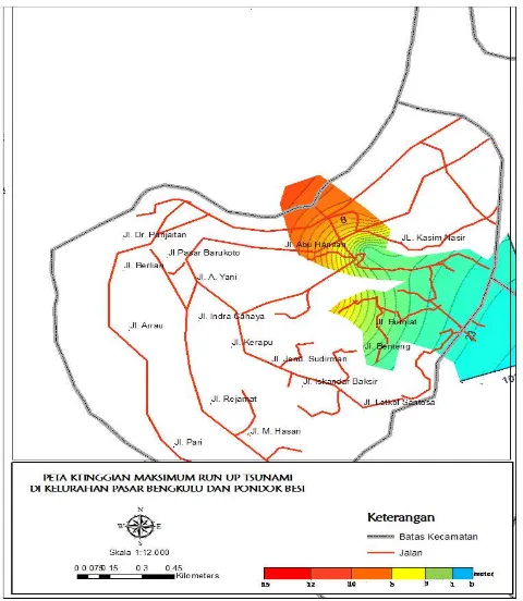 Gambar 8 menunjukan jalur evakuasi dari Jl. Abu Hanifah menuju tempat yang aman yakni sekitar Jl