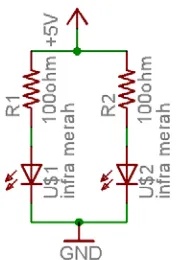 Gambar 3.3  Rangkaian Pemancar infra merah 