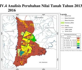 Gambar 2. Peta Perubahan Nilai Tanah 2011-2013 