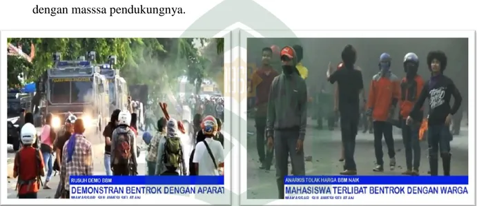 Gambar 4.6 Bentrok Mahasiswa Unismuh/UINAM Versus Aparat Kepolisian/Warga (15 Nov 2014) 