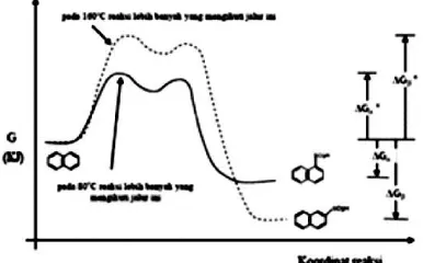 Gambar 2. Diagram Energi Sulfonasi Naftalen