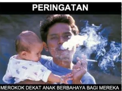 Gambar Orang Merokok dengan Anak di Dekatnya 