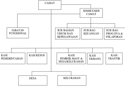 Gambar 4.1.3 Struktur organisasi kantor kecamatan Cipocok Jaya 