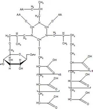 Gambar 7 memperlihatkan struktur molekul dari selulosa dan Gambar 8 sruktru kopolimer 