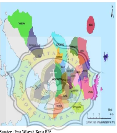 Gambar  3.1 Peta Wilayah Kabupaten Bima47