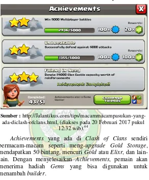 Gambar 2. Achievement Clash Of Clans 