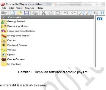 Gambar 1. Tampilan software crocodile physics 