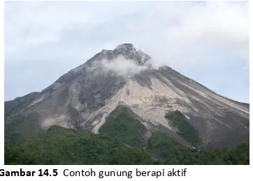 Gambar 14.5  Contoh gunung berapi aktif 