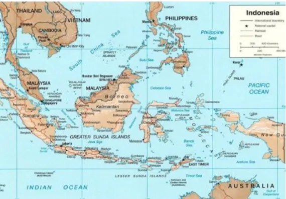 Gambar 2. Peta lokasi relative Kepulauan Indonesia dan  