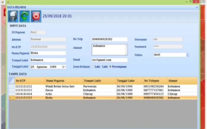 Gambar 4.Menu Utama AdminSistem Nurse Call 