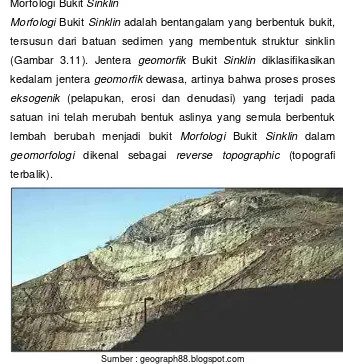 Gambar 3.11. Morfologi Bukit Sinklin 