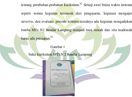       Gambar 1 buku kurikulum MTs N 2 Bandar Lampung 