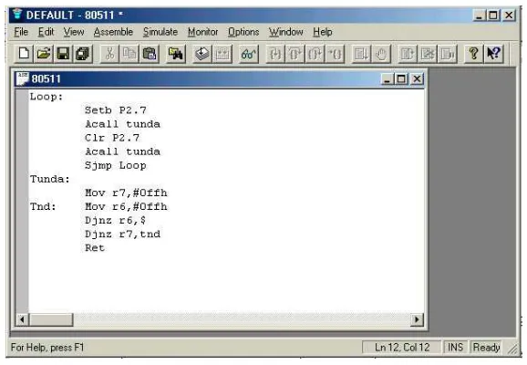 Gambar  2.2.2   8051 Editor, Assembler, Simulator (IDE) 